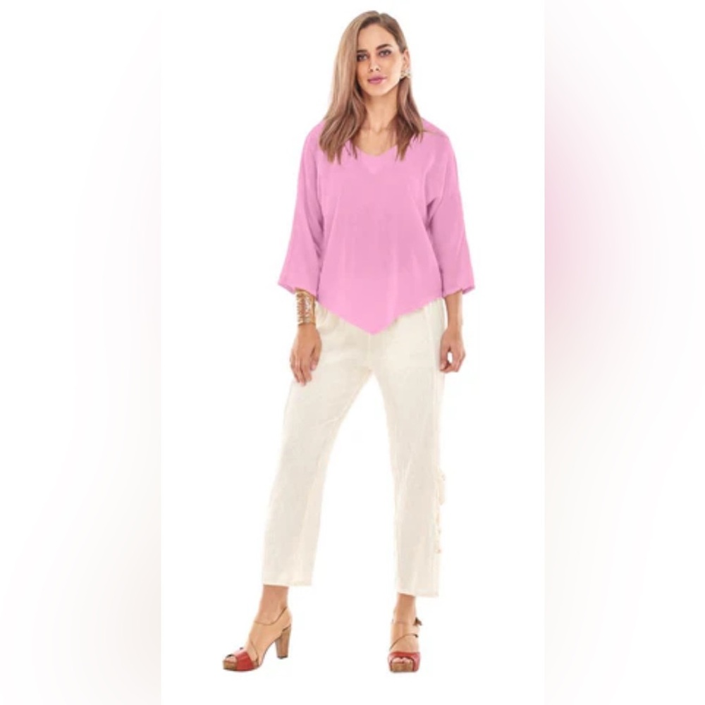NWT Oh My Gauze Lynn Carnation gauzy cotton Lagenlook artsy blouse size Large